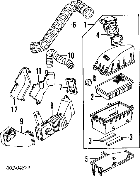 Датчик потоку (витрати) повітря, витратомір MAF - (Mass Airflow) F37Z12B579FARM Ford