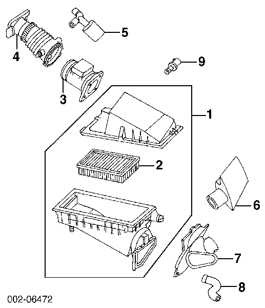 Датчик потоку (витрати) повітря, витратомір MAF - (Mass Airflow) F5RZ12B579CARM Ford