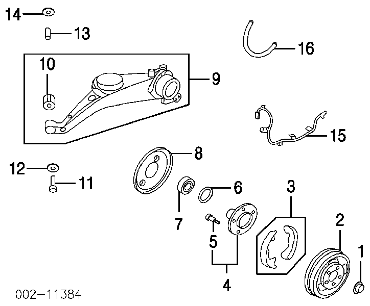 Маточина задня YL8Z1109BA Ford