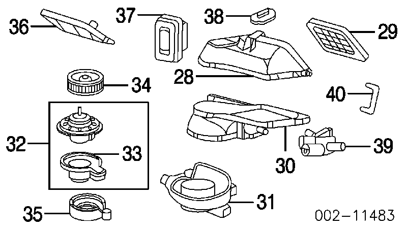 Двигун вентилятора пічки (обігрівача салону) XW4Z19805EA Ford