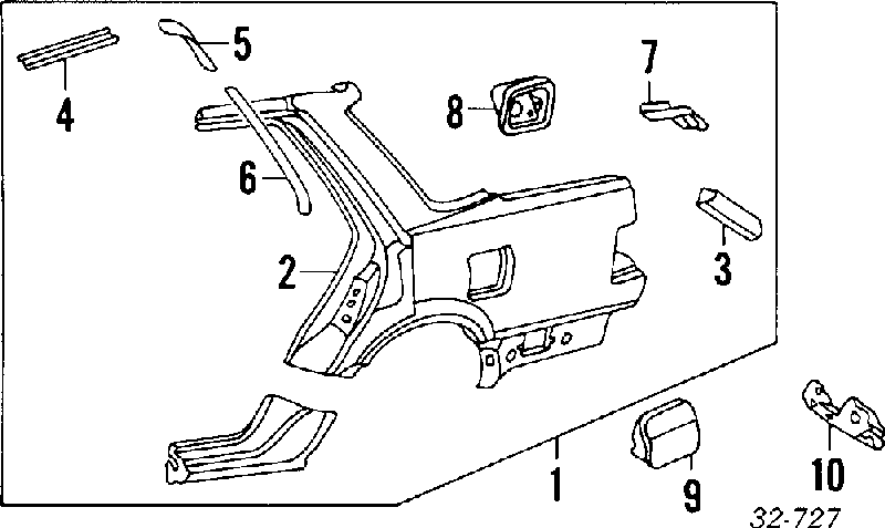 Крило заднє праве Honda Accord 3 (CA4, CA5) (Хонда Аккорд)