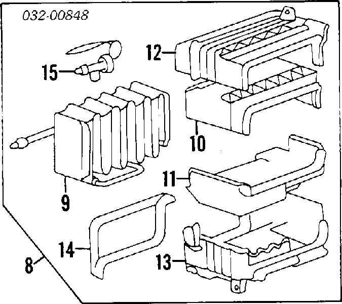 Радіатор кондиціонера салонний, випарник 80210SE0A01 Honda