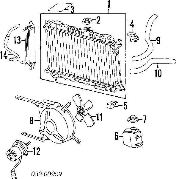 Радіатор охолодження двигуна на Honda Accord II 
