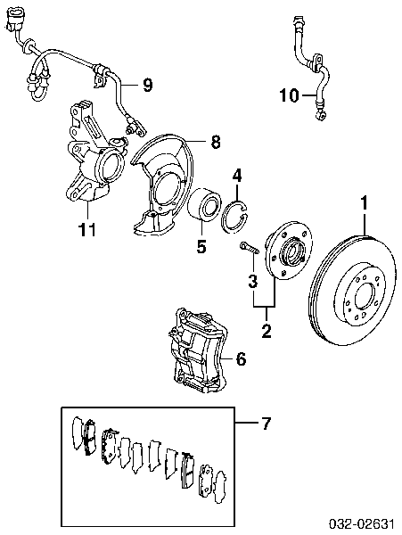 Передні тормозні колодки 45022SCVA00 Honda
