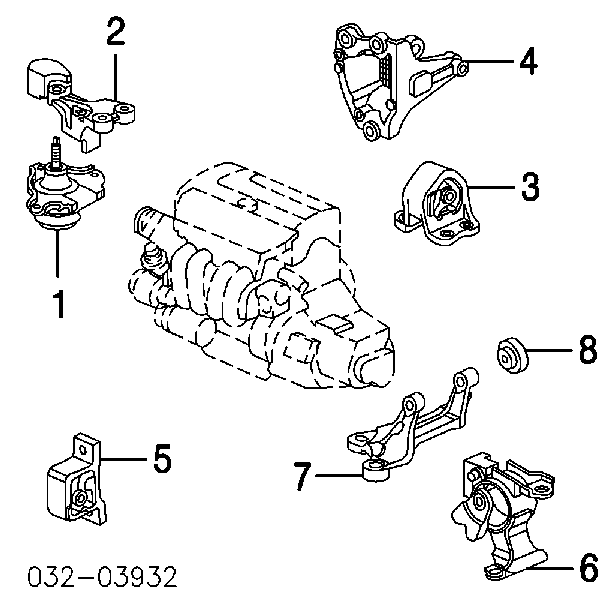 50815SCVA82 Honda подушка (опора двигуна, ліва)