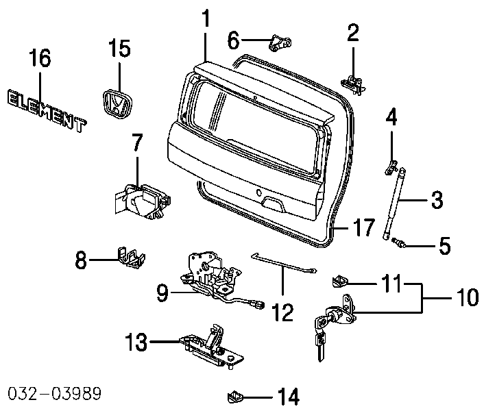 Амортизатор багажника 74820SCVA01 Honda
