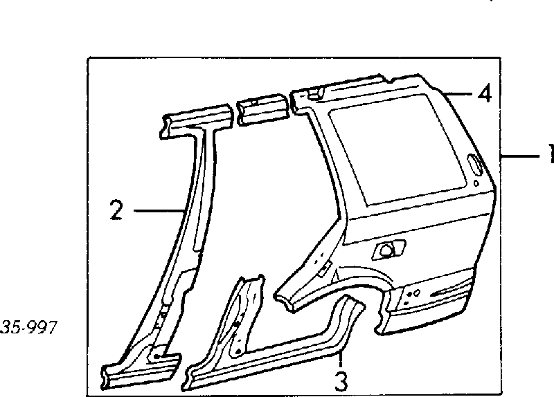 Крило заднє праве Mazda 323 3 (BW) (Мазда 323)