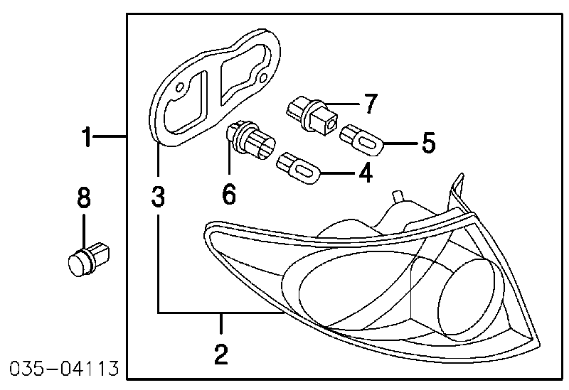 Кліпса кріплення заднього ліхтаря Mazda 2 (DY) (Мазда 2)