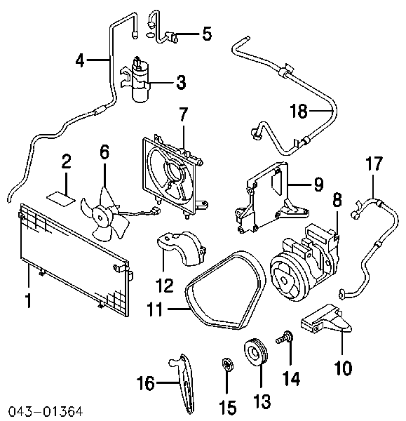 Кронштейн натягувача приводного ременя Subaru Legacy 3 (BE, BH) (Субару Легасі)