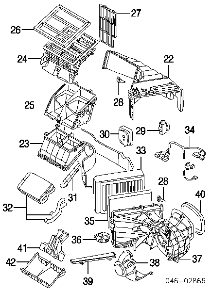 Корпус вентилятора пічки (опалювача салону), в зборі 7L0815153B VAG