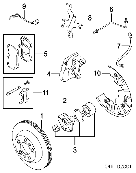 Шланг гальмівний передній 7L0611701A VAG