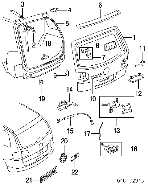 Спойлер 3/5-й, задніх дверей Volkswagen Touareg 1 (7LA) (Фольцваген Туарег)