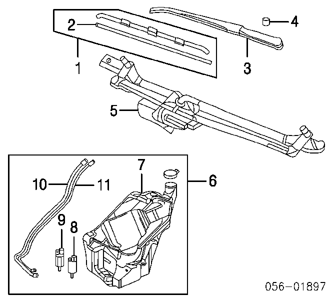 Насос-двигун омивача скла, заднього 8221275730 Isuzu