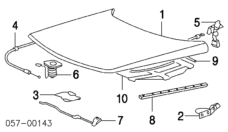 Капот MB549336 Mitsubishi