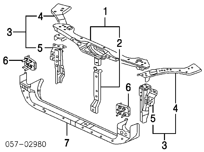 Супорт радіатора правий/монтажна панель кріплення фар Mitsubishi Galant (Міцубісі Галант)