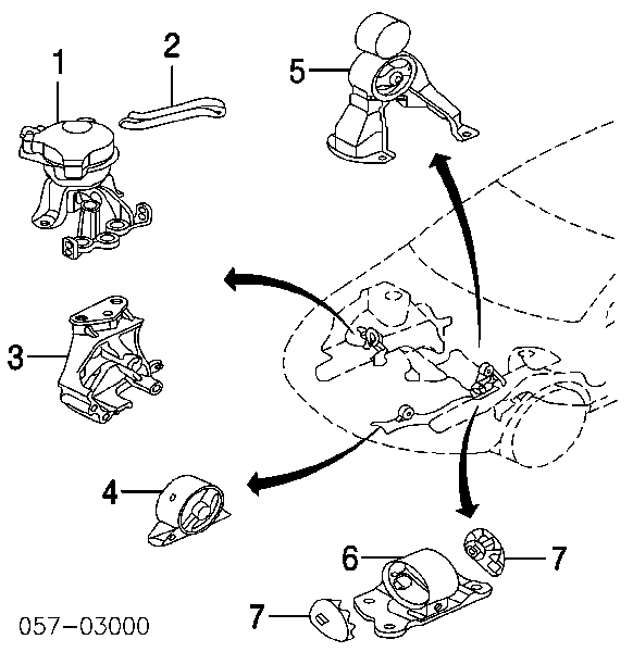 Подушка (опора) двигуна, ліва MR589192 Chrysler