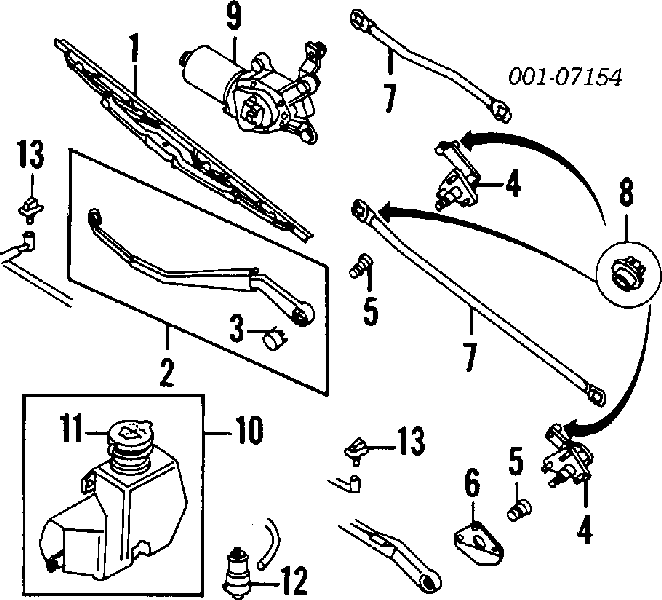 Щітка-двірник лобового скла, пасажирська 8944801751 Isuzu