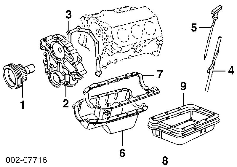 Прокладка піддону картера двигуна, нижня 4639173 Land Rover
