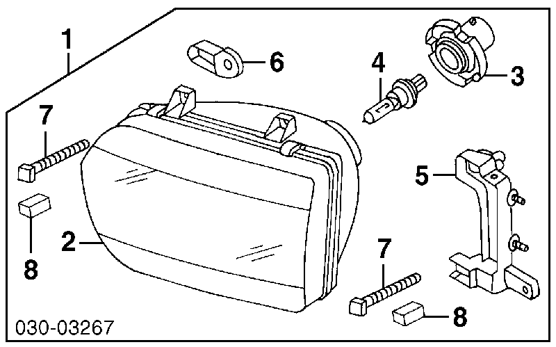 Фара права 260100W025 Nissan