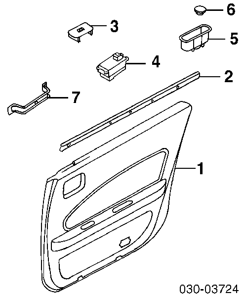 2542140U01 Nissan/Infiniti Кнопка підйомника заднього правого скла