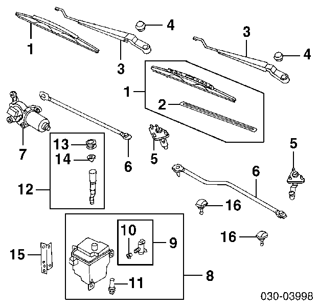 Двигун склоочисника лобового скла (трапеції) 288102Y905 Nissan