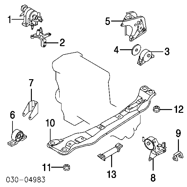 Подушка (опора) двигуна, права 112104Z010 Nissan