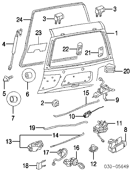 Личинка замка кришки багажника Nissan Pathfinder (R50) (Нісан Патфайндер)