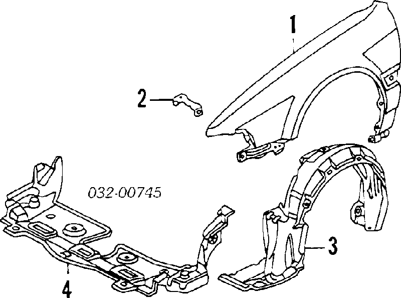 Підкрилок переднього крила, лівий 74151SM4010 Honda