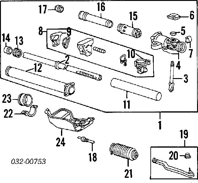 19026259B Corteco сальник рульової рейки/механізму (див. типорозміри)