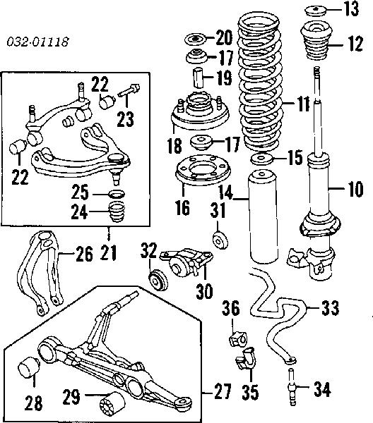 Амортизатор передній, лівий 51606SR3N02 Honda