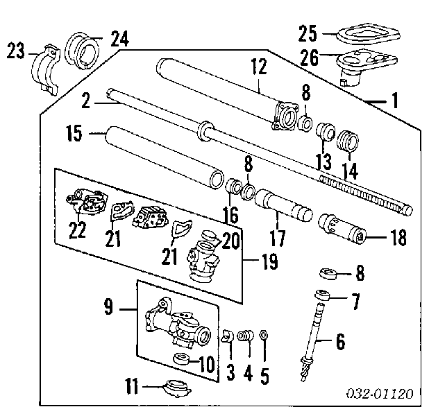 Управління рульове в зборі Honda 53601SR3A52 ціна, від 213.45 USD