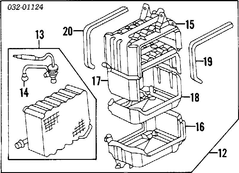  Радіатор кондиціонера салонний, випарник Honda Accord 4