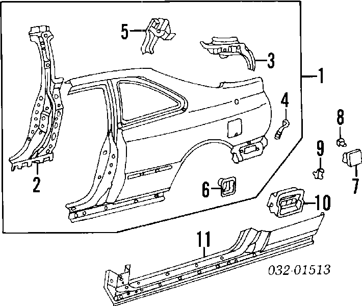 Крило заднє праве Honda Accord 5 (CD7) (Хонда Аккорд)