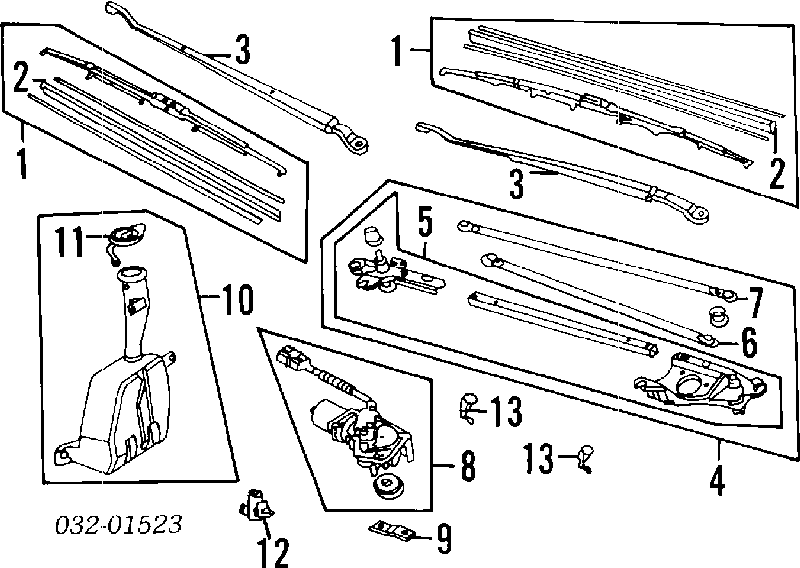 Форсунка омивача скла лобового, права 76810SR3003 Honda