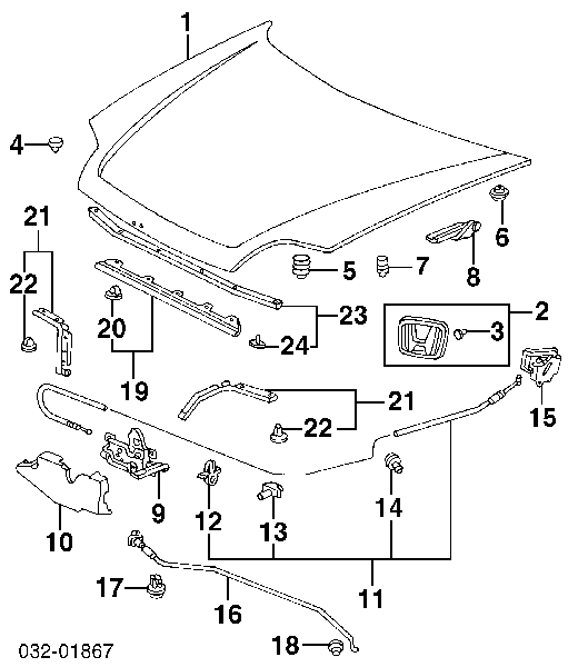 Капот Honda Prelude 5 BB