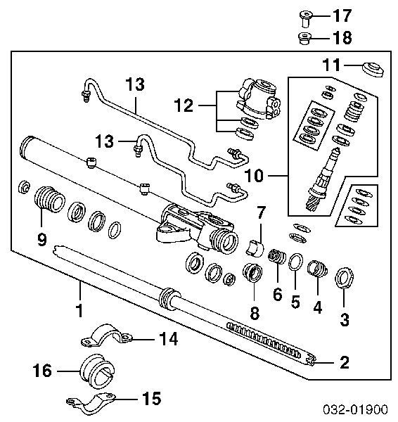 Рейка рульова 53601S30A21 Honda