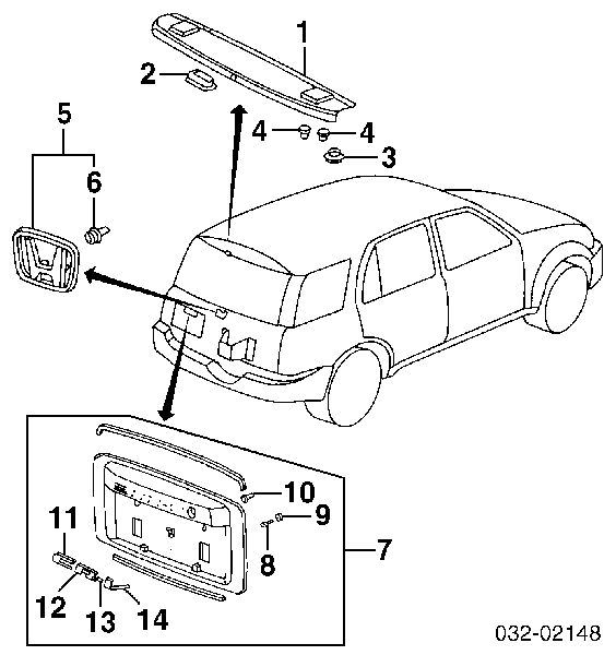 Спойлер 3/5-й, задніх дверей Honda CR-V 1 (RD) (Хонда Црв)