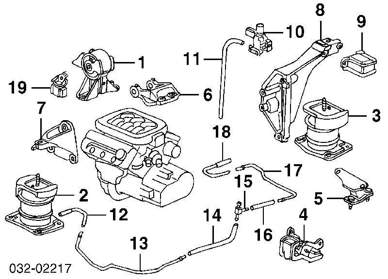 Подушка (опора) двигуна, задня Honda 50810S0KA81 ціна, від 41.53 USD