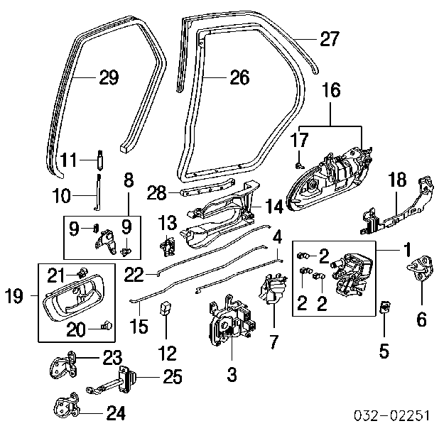 72655S84A01 Honda Актуатор дверей, задніх, лівих