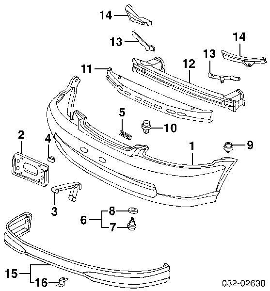 Підсилювач бампера переднього 71130S01A01ZZ Honda