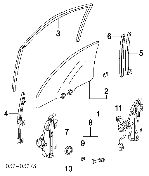 Склопідйомник з електродвигуном Honda 72250S84A02 ціна, від 52.68 USD