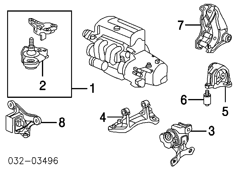 Купити AWSHO1061 Tenacity Подушка (опора) двигуна, ліва