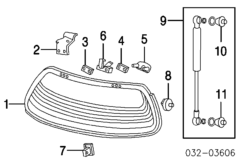Амортизатор скла задніх, 3/5-ї двері (ляди) Magneti Marelli 430719055900