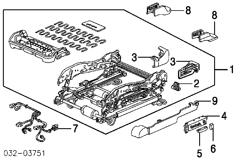Блок кнопок механізму регулювання сидінь, лівий 81653SDBA71 Honda
