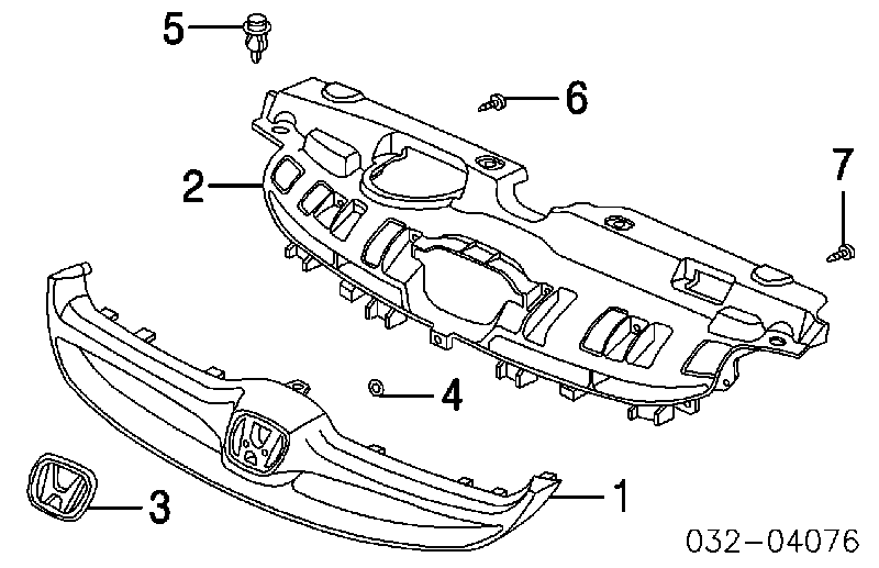  Решітка радіатора Honda Civic 7