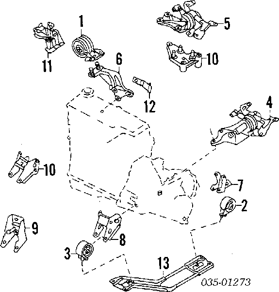 Ліва подушка двигуна Mazda B45539100E ціна, від 17.81 USD