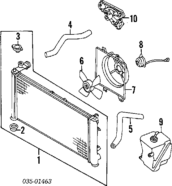 Вентилятор/крильчатка радіатора охолодження на Mazda 323 (BG)