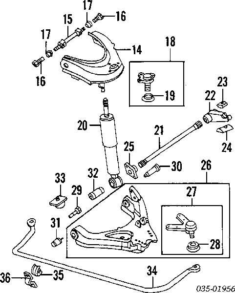 Купити UB7134156A Mazda Подушка стабілізатора передня