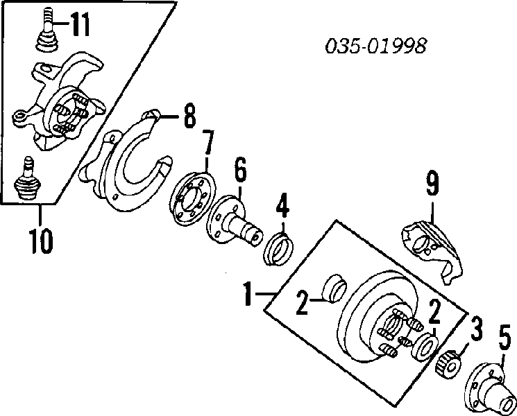 ZZL033051 Mazda Кульова опора, верхня