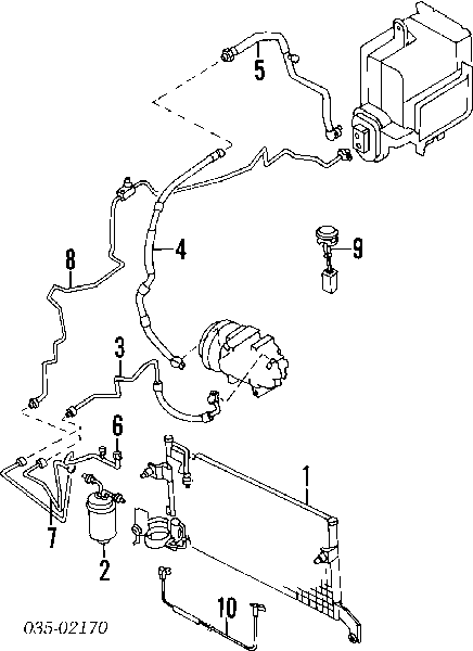 Ресивер-осушувач кондиціонера на Mazda Xedos (TA)